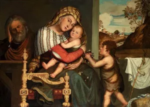 The Holy Family with the Infant St John the Baptist by Niccolo Frangipane - Oil Painting Reproduction