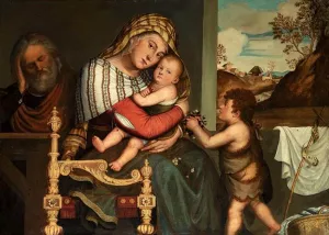 The Holy Family with the Infant St John the Baptist Oil painting by Niccolo Frangipane