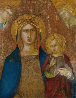 Madonna And Child With Two Angels by Niccolo Di Ser Sozzo Tegliacci Oil Painting