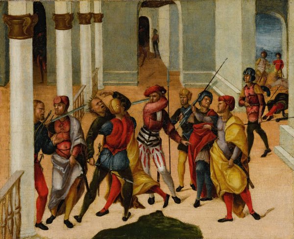 The Murder of the Magus Smerdis by Niccolo Giolfino - Hand-Painted Oil Painting Reproduction