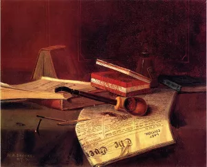 Still Life with Pipe, Tobacco and Matches by Nicholas Alden Brooks - Oil Painting Reproduction
