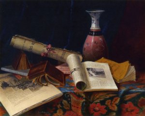 Still Life with Vase and Books