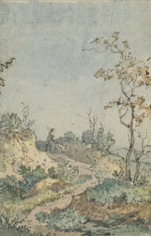 Landscape with Hunter and Dog by Nicholas Augustin Foin Oil Painting