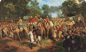 Memorandum of the Start of the Exploring Expedition by Nicholas Chevalier Oil Painting