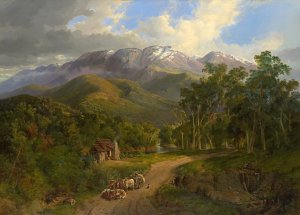 The Buffalo Ranges by Nicholas Chevalier Oil Painting