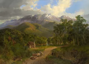 The Buffalo Ranges by Nicholas Chevalier Oil Painting