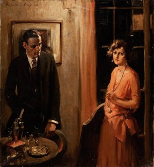 Cocktail Hour by Nicholas F. Riley Oil Painting