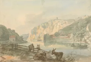 Hotwells from Rownham Ferry by Nicholas Pocock Oil Painting