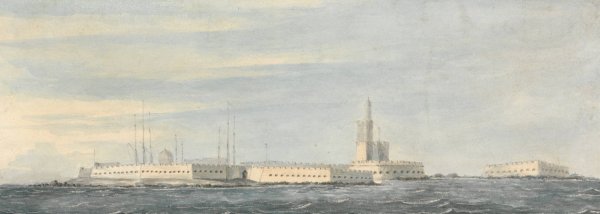 Mole Head, Algiers  by Nicholas Pocock - Hand-Painted Oil Painting Reproduction