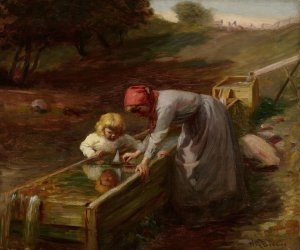 At the Spring by Nicholas Richard Brewer Oil Painting