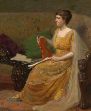 Maud Powell by Nicholas Richard Brewer Oil Painting