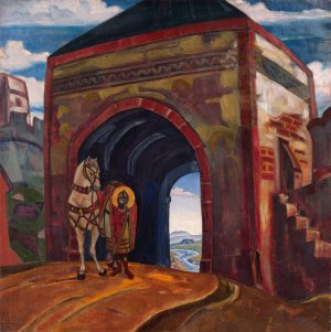 St Mercurius of Smolensk by Nicholas Roerich Oil Painting