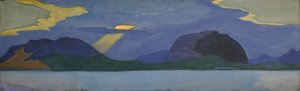 Sunset - The Castle Mount by Nicholas Roerich Oil Painting
