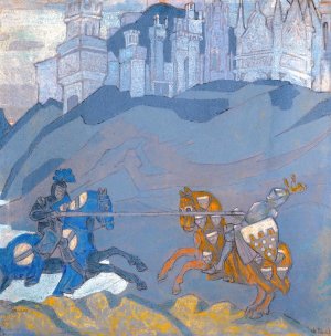 The Duel by Nicholas Roerich Oil Painting