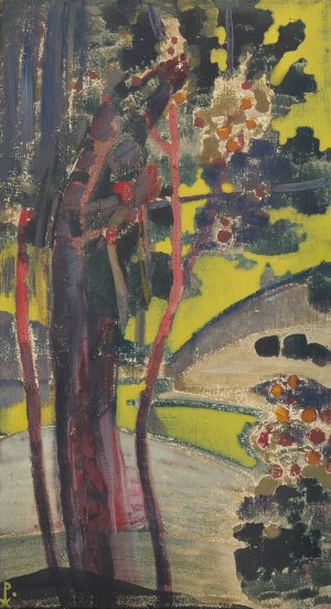 Trees by a Lake by Nicholas Roerich Oil Painting