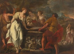 Rachel And Jacob Unblocking The Well by Nicola Grassi Oil Painting