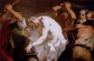 The Flagellation of Christ by Nicola Grassi - Oil Painting Reproduction