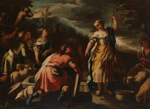 Main Product Photo of Rebecca And Eliezer At The Well Painting by Nicola Malinconico