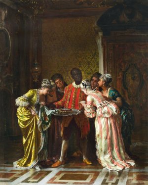 The Pearl Necklace by Nicola Sanesi Oil Painting