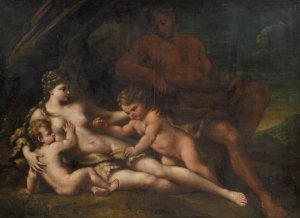 Adam and Eve with Cain and Abel by Nicola Vaccaro Oil Painting