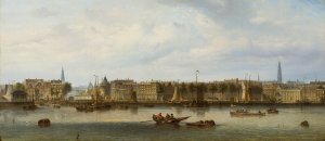 View of Amsterdam from the IJ by Nicolaas Martinus Wijdoogen Oil Painting