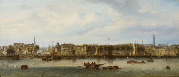 Main Product Photo of View of Amsterdam from the IJ  Painting by Nicolaas Martinus Wijdoogen