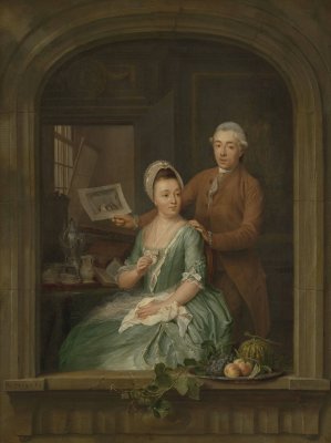 Portrait of Robert Muys and his Wife Maria Nozeman by Nicolaas Muys Oil Painting