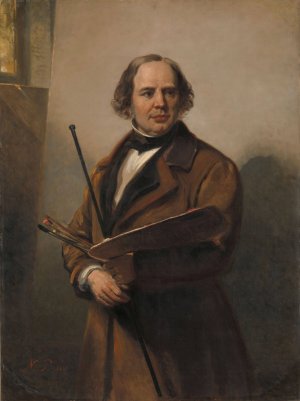 Jan Willem Pieneman, Painter, Father of Nicolaas Pieneman by Nicolaas Pieneman Oil Painting