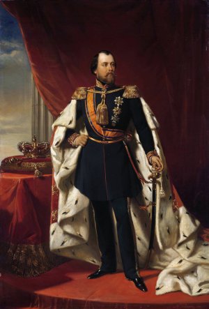 Portrait of William III,King of the Netherlands by Nicolaas Pieneman Oil Painting