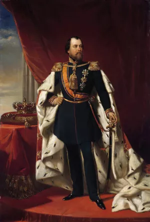 Portrait of William III,King of the Netherlands by Nicolaas Pieneman Oil Painting