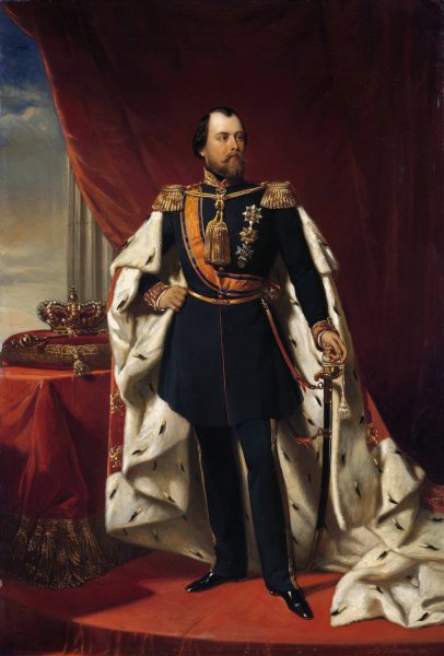 Portrait of William III,King of the Netherlands  by Nicolaas Pieneman - Hand-Painted Oil Painting Reproduction