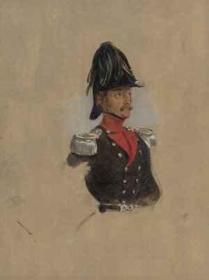 Portretstudie van kapitein J.J.P. van Munnick by Nicolaas Pieneman Oil Painting