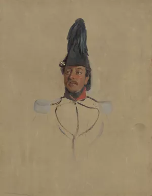 Portretstudie van kapitein T.S. Nabal by Nicolaas Pieneman Oil Painting