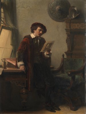Rembrandt in his studio by Nicolaas Pieneman Oil Painting