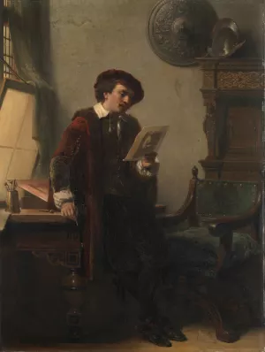 Rembrandt in his studio by Nicolaas Pieneman Oil Painting
