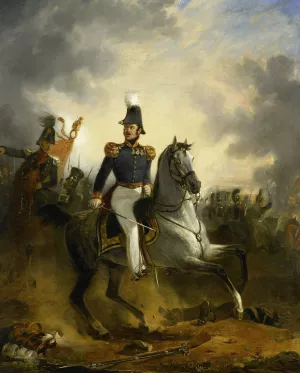 The Engagement at Houthalen by Nicolaas Pieneman Oil Painting