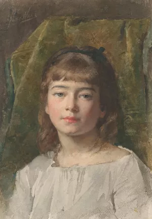 Portret van een onbekend meisje by Nicolaas Van Der Waay Oil Painting