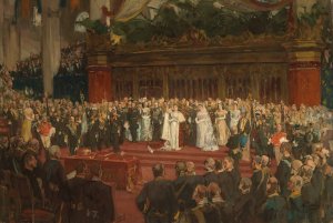Taking the oath by H.M. Queen Wilhelmina by Nicolaas Van Der Waay Oil Painting