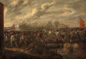 Infantry Skirmish in the Eighty Years War Oil painting by Nicolaas Van Eyck II