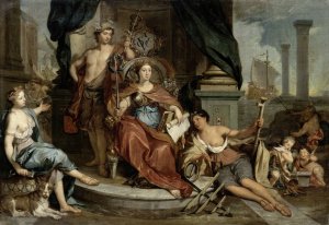 Apotheosis of the Dutch East India Company by Nicolaas Verkolje Oil Painting