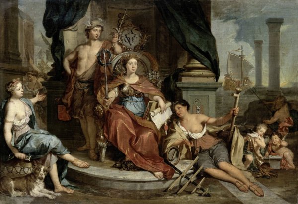 Apotheosis of the Dutch East India Company  by Nicolaas Verkolje - Hand-Painted Oil Painting Reproduction