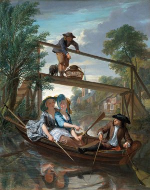 De hengelaars by Nicolaas Verkolje Oil Painting