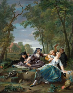 De vogelaars by Nicolaas Verkolje Oil Painting