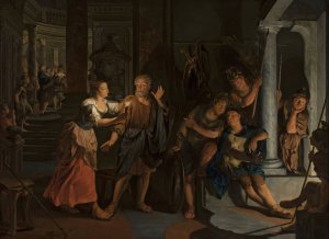 Denial of Saint Peter by Nicolaas Verkolje Oil Painting