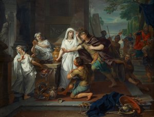 Orestes and Pylades in Tauris by Nicolaas Verkolje Oil Painting