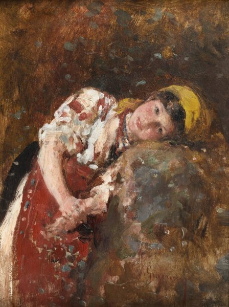 Main Product Photo of Daydreams Painting by Nicolae Grigorescu
