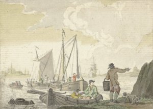 Riviergezicht met schepen by Nicolaes Aartman Oil Painting