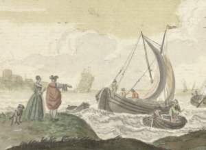 Schepen op een winderige rivier by Nicolaes Aartman Oil Painting