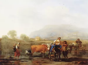 Travelling Peasants Oil painting by Nicolaes Berchem