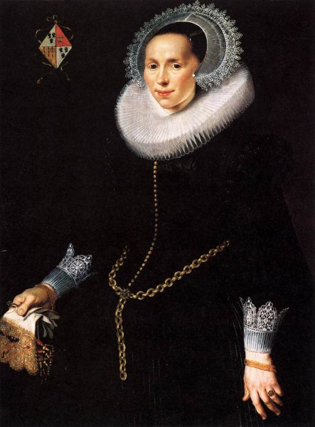 Portrait of Johanna Le Maire by Nicolaes Eliasz Pickenoy - Hand-Painted Oil Painting Reproduction